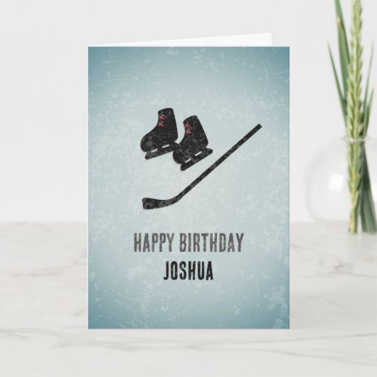 Cool Hockey ThMED Texture Male Birthday Kaart (Voorkant)