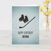 Cool Hockey ThMED Texture Male Birthday Kaart (Gele Bloem)