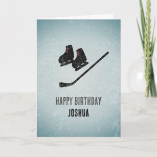 Cool Hockey ThMED Texture Male Birthday Kaart