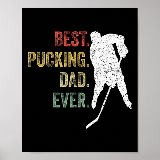 Cool Hockey Vader Cadeau Grappig Beste Pucking Vad Poster (Voorkant)