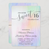 Cool Holografen trendy waterverf abstract zoet 16 Kaart (Voorkant / Achterkant)