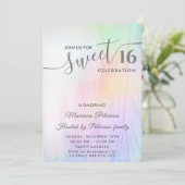 Cool Holografen trendy waterverf abstract zoet 16 Kaart (Staand voorkant)