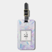 Cool holografisch, diamanten monogram - Gepersonal Bagagelabel (Voorkant verticaal)