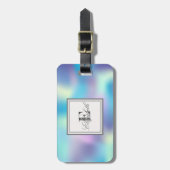 Cool holografisch, met monogram-personalisatie bagagelabel (Voorkant verticaal)