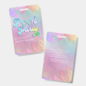 Cool holografisch tropisch bladeren script pool pa badge (Voor- en achterkant)