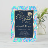 Cool holographic Glitter Gradup Afstuderen Kaart (Staand voorkant)