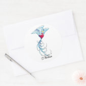 Cool Holy Angel Heart met Wings tattoo Ronde Sticker (Envelop)