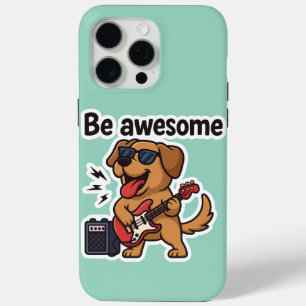 Cool hond die gitaar speelt sticker Wees geweldi iPhone 15 Pro Max Hoesje