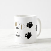 Cool hond met pootafdrukken koffiemok (Voorkant rechts)