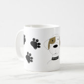 Cool hond met pootafdrukken koffiemok (Voorkant links)