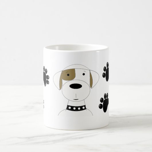 Cool hond met pootafdrukken koffiemok (Center)