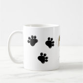 Cool hond met pootafdrukken koffiemok (Links)