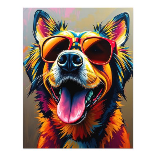 Cool hond met zonnebril foto afdruk (Voorkant)