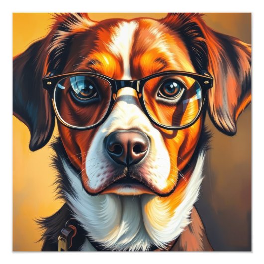 Cool hond met zonnebril foto afdruk (Voorkant)