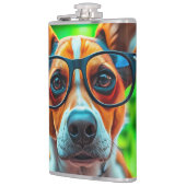 Cool hond met zonnebril heupfles (Links)