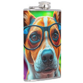 Cool hond met zonnebril heupfles (Rechts)
