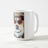 Cool hond met zonnebril koffiemok (Voorkant rechts)