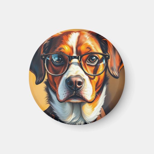 Cool hond met zonnebril magneet (Voorkant)