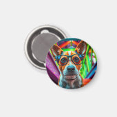 Cool hond met zonnebril magneet (Voorkant / Achterkant)