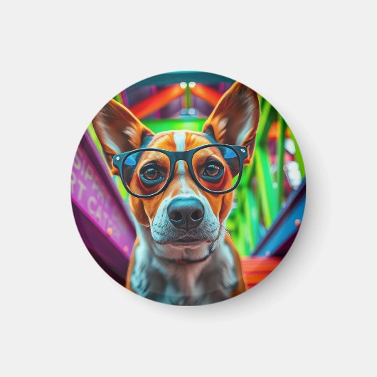 Cool hond met zonnebril magneet (Voorkant)