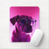 Cool hond met zonnebril muismat (Met muis)