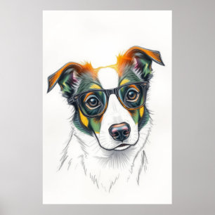 Cool hond met zonnebril poster