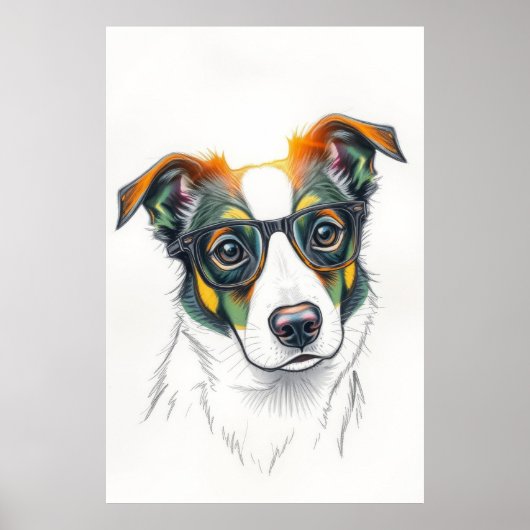 Cool hond met zonnebril poster (Voorkant)