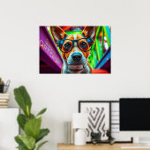 Cool hond met zonnebril poster (Thuiskantoor)