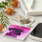 Cool hond met zonnebril sleutelhanger (Voorkant Rechts)