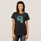 Cool hond silhouet eigenaar trainer honden en site t-shirt (Voorkant volledig)