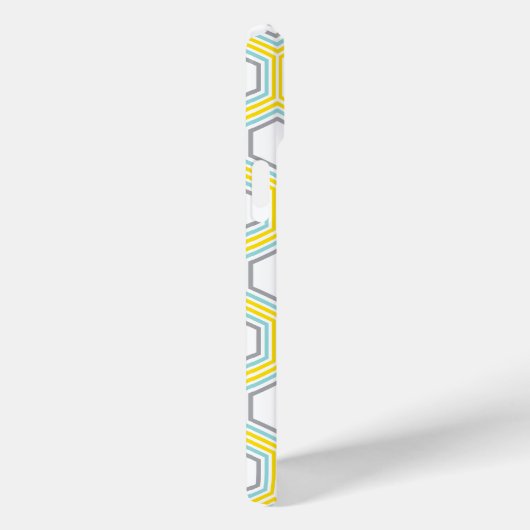 Cool Honeycomb Pattern en Aqua Monogram Case-Mate iPhone Case (Achterkant / Rechts)