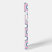 Cool Honeycomb Pattern en Roze Monogram Case-Mate iPhone Case (Achterkant / Links)