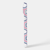 Cool honingraatpatroon en roze monogram iPhone hoesje (Linkerkant)