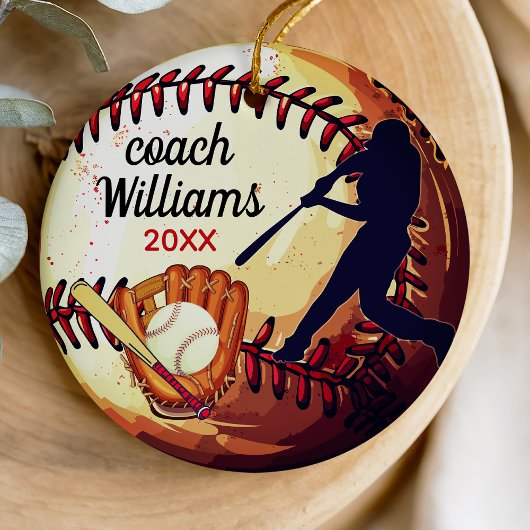 Cool honkbal coach waardering vakantie aandenken keramisch ornament