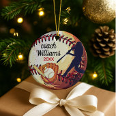 Cool honkbal coach waardering vakantie aandenken keramisch ornament