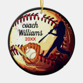 Cool honkbal coach waardering vakantie aandenken keramisch ornament (Voorkant)