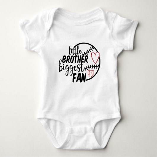 Cool honkbal sport kleine broer grootste fan romper (Voorkant)