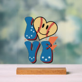 Cool Honkbal sport liefhebber word art Acryl Bord (Neutraal)