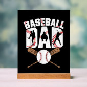 Cool Honkbal Sport Papa woord kunst Acryl Bord (Neutraal)