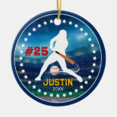 Cool honkbal sport team jongen atleet keramisch ornament (Voorkant)