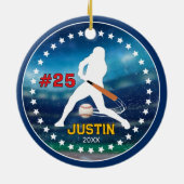 Cool honkbal sport team jongen atleet keramisch ornament (Achterkant)