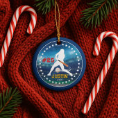 Cool honkbal sport team jongen atleet keramisch ornament