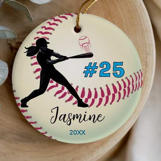 Cool honkbal sport team meisje atleet keramisch ornament