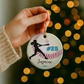 Cool honkbal sport team meisje atleet keramisch ornament