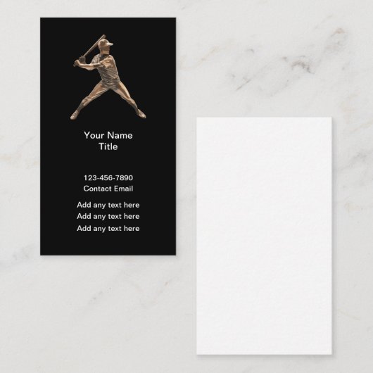 Cool Honkbal Sport Thema Visitekaartjes (Voorkant / Achterkant)