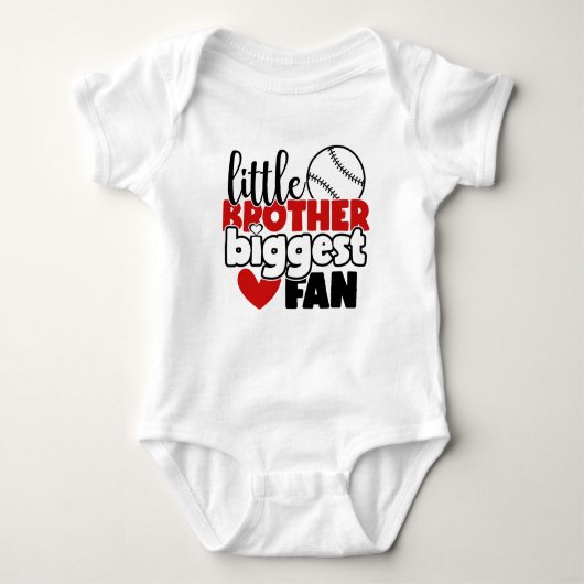 Cool Honkbal sporten kleine Broer grootste fan Romper (Voorkant)