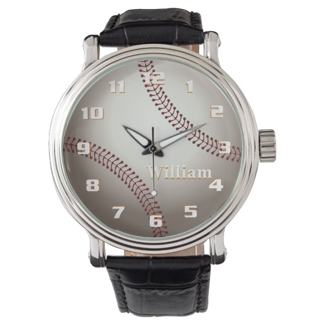 Cool honkbalmonogram horloge (Voorkant)