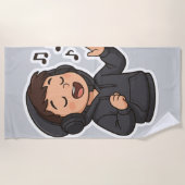 Cool Hoodie Boy Singing Sticker 🎧 | Music Lover A Strandlaken (Voorkant)