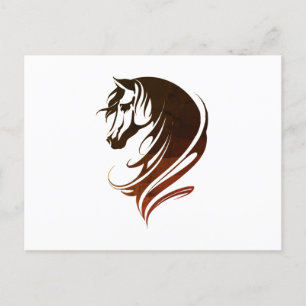 Cool Horse Head Silhouette-kledingbagage Briefkaart