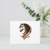 Cool Horse Head Silhouette-kledingbagage  Briefkaart (Staand voorkant)